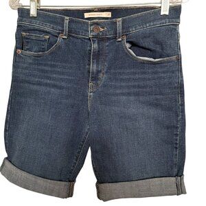 Levi Strauss Bermuda Women's Cuffed Denim Blue Jean Shorts Size 27